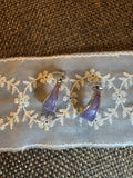 Signed Kenneth Cole Lavender Crescent Enamel Stud Earrings | Modern Minimalist
