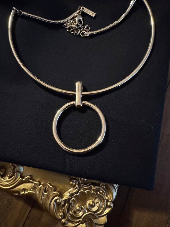 Signed White House Black Market Gold-Tone Choker Necklace