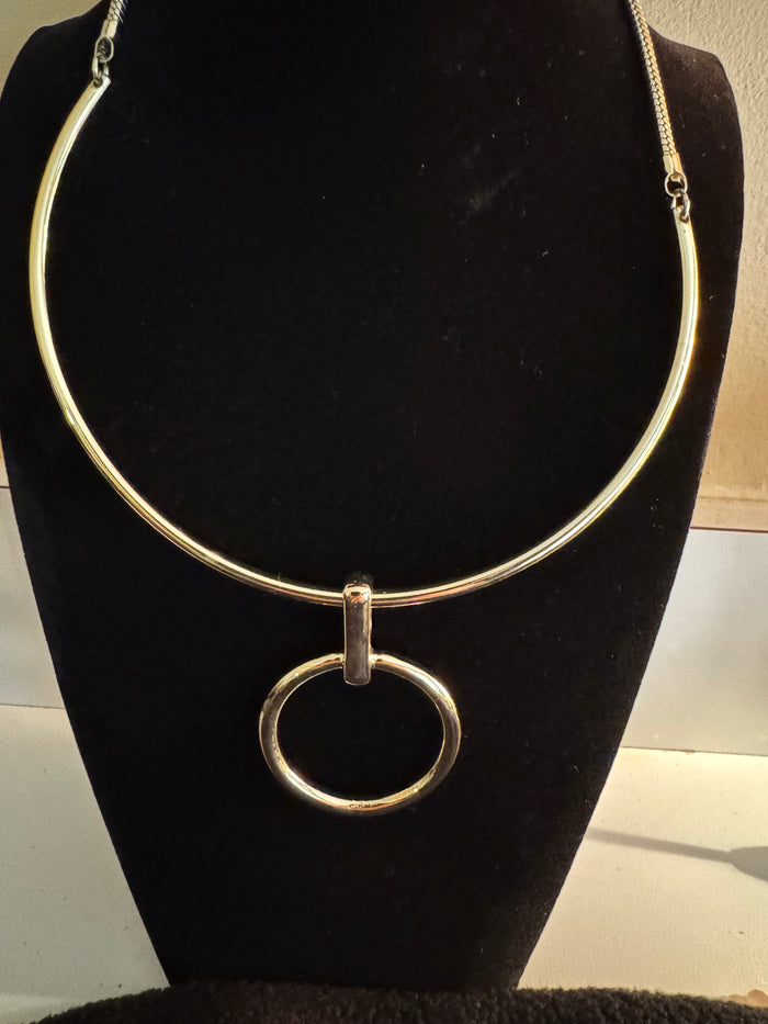 Signed White House Black Market Gold-Tone Choker Necklace