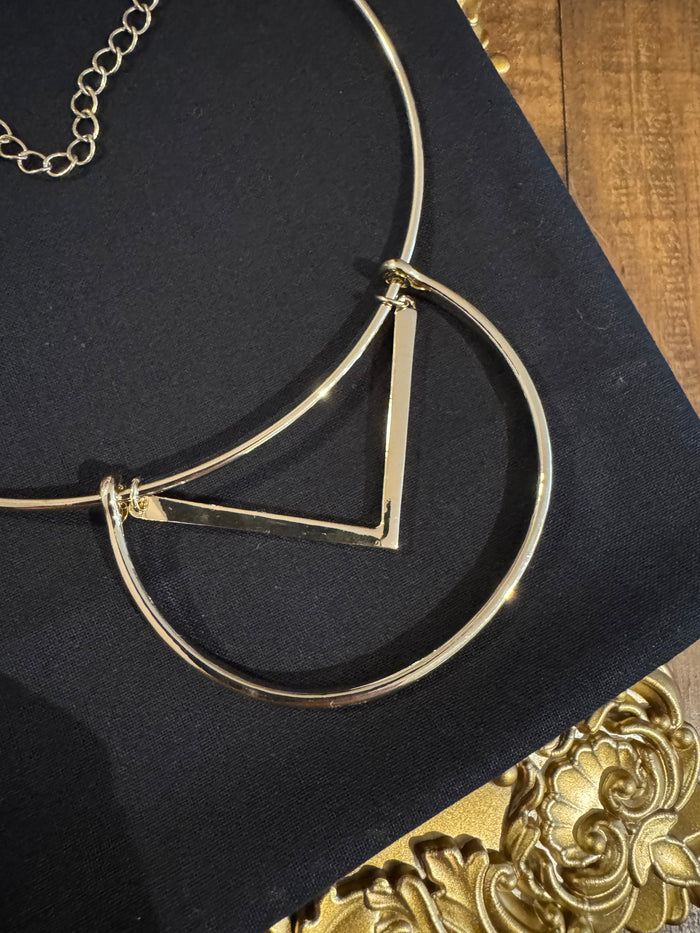 Signed White House Black Market Gold-Tone Minimalist Choker Necklace