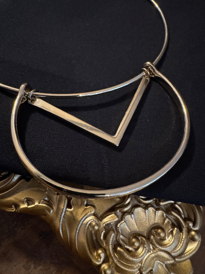 Signed White House Black Market Gold-Tone Minimalist Choker Necklace
