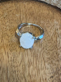 Silver-Plated Moonstone Ring - Size 9