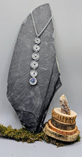 Silver spiral drop with Blue Jasper