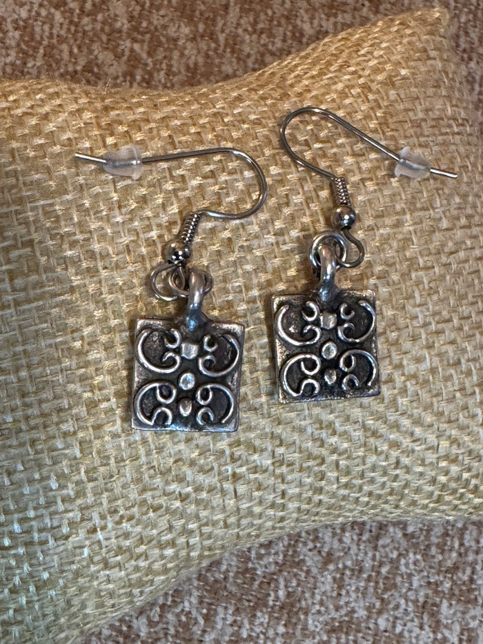 Silver Tone Dangle Earrings