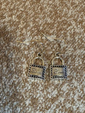 Silver Tone Love Dangle Earrings