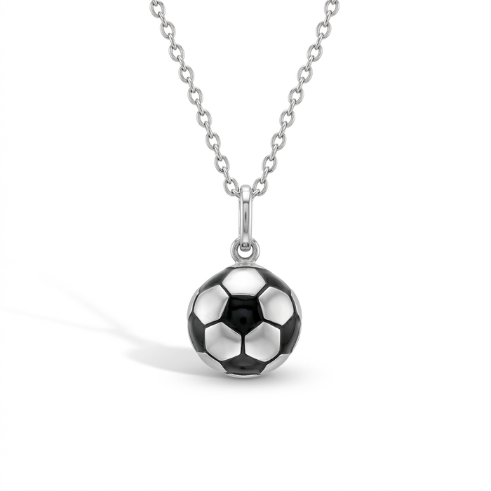 Soccer Ball Kids / Children's / Girls Pendant/Necklace - Sterling Silver