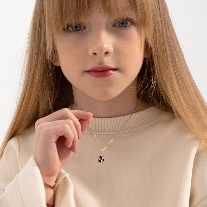 Soccer Ball Kids / Children's / Girls Pendant/Necklace - Sterling Silver