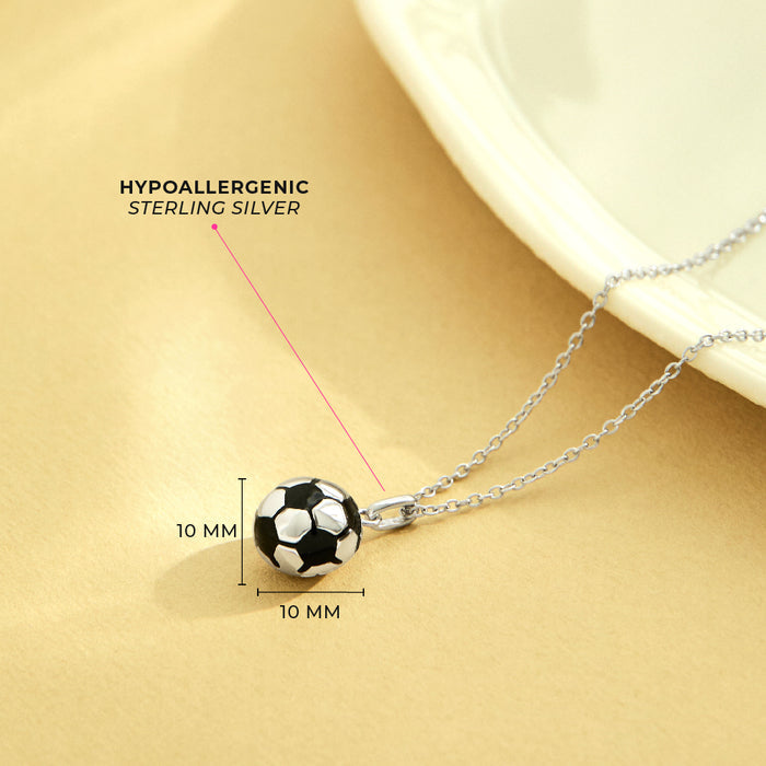 Soccer Ball Kids / Children's / Girls Pendant/Necklace - Sterling Silver