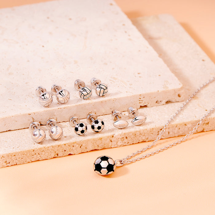 Soccer Ball Kids / Children's / Girls Pendant/Necklace - Sterling Silver