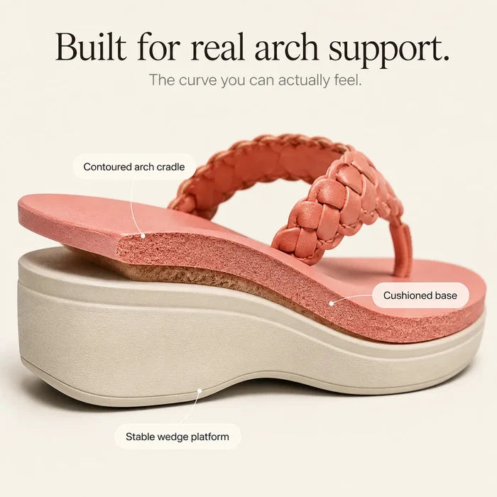 Solvea – Braided Wedge Sandals with High Arch Support