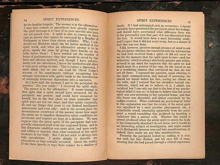 SPIRIT EXPERIENCES - Mercier, 1919 - MEDIUMS SPIRITS TELEPATHY LEVITATION