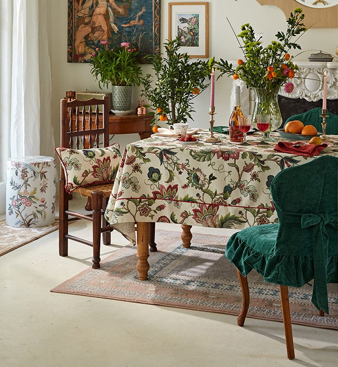 Spring Flower Table Cover for Kitchen, Large Modern Rectangular Tablecloth Ideas for Dining Room Table, Rustic Garden Floral Tablecloth for Round Table-Paintingforhome