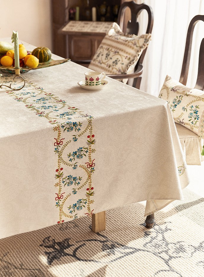 Spring Flower Table Covers for Round Table, Large Modern Rectangle Tablecloth for Dining Table, Farmhouse Table Cloth for Oval Table, Square Tablecloth for Kitchen-Paintingforhome