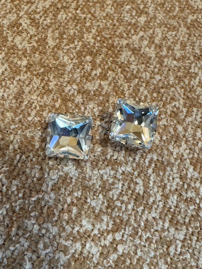 Square CZ Stud Earrings