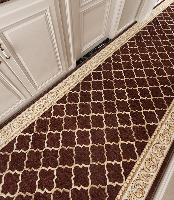 Stain-resistant Non Slip Kitchen Runner Rugs, Entryway Brown Runner Rugs, Modern Long Hallway Runners, Extra Long Narrow Runner Rugs, Entrance Hallway Runners, Hallway Runners-Paintingforhome