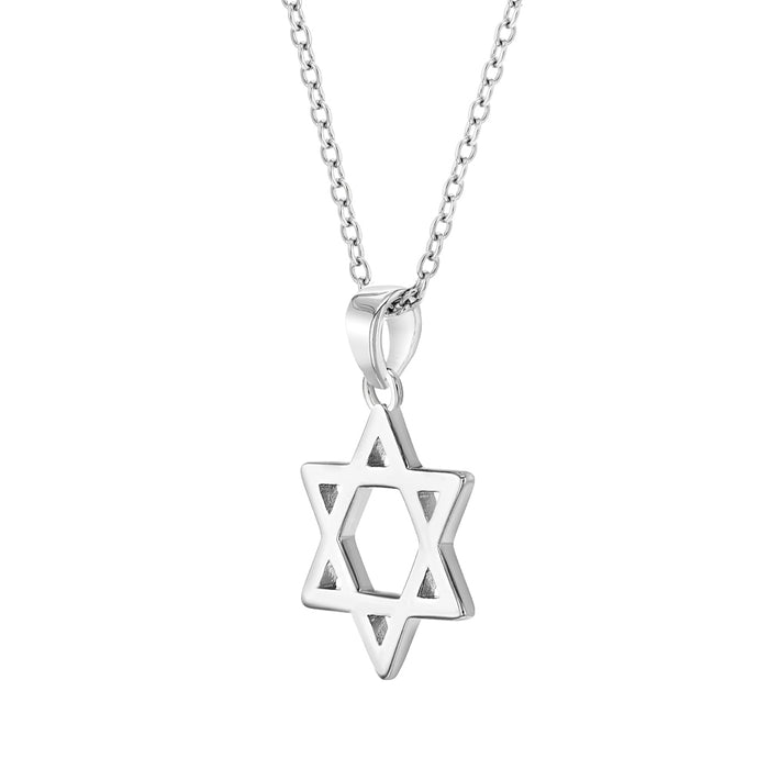 Star of David 15mm Kids/Children's/Girls Necklace - Sterling Silver