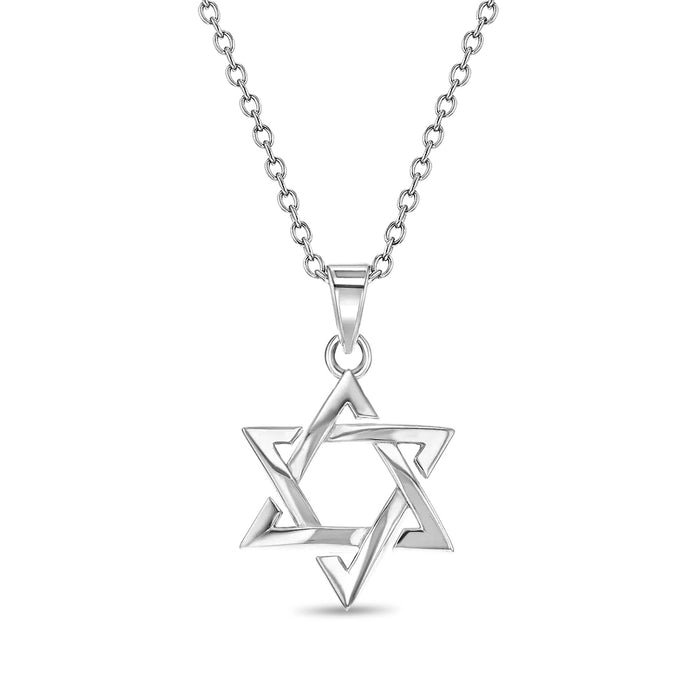 Star of David 16mm Kids/Children's/Girls Necklace - Sterling Silver
