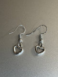 Sterling Silver Open Heart Dangle Earrings