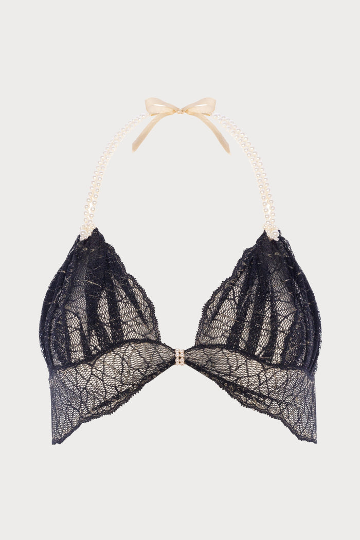 Sydney Daisy Pearl Bra in Black