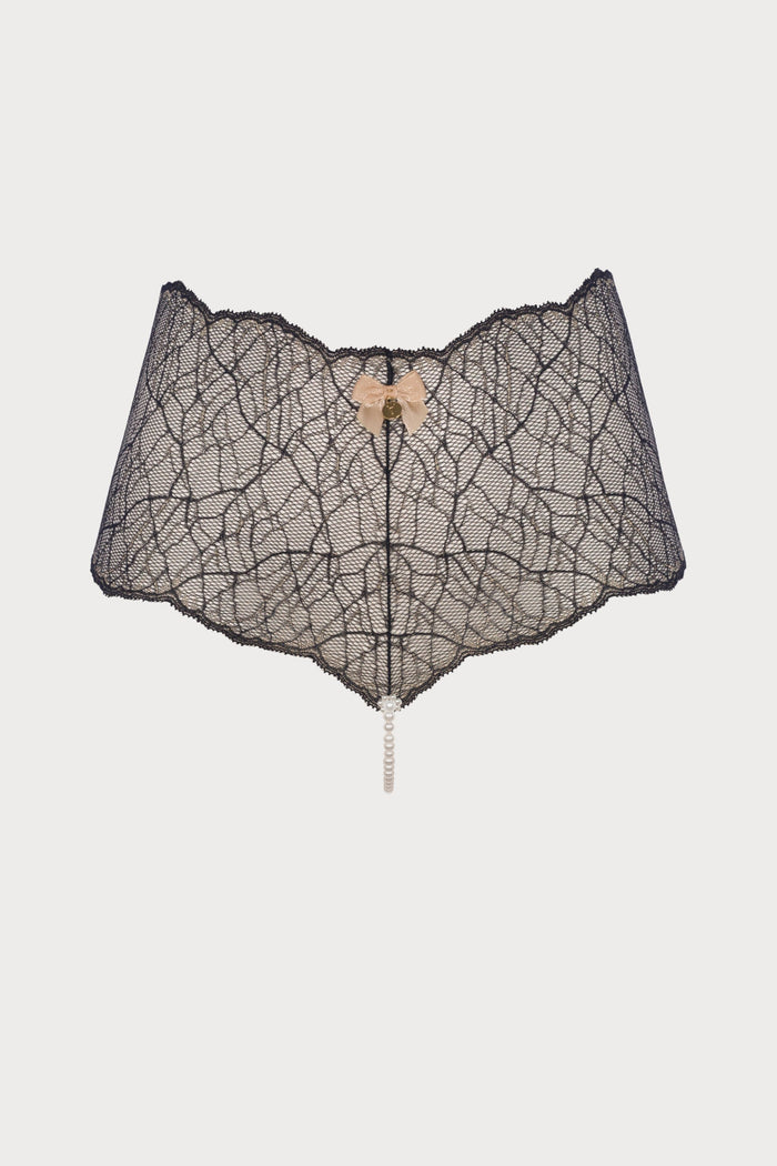 Sydney Daisy Pearl Panty in Black