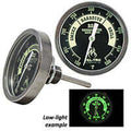 Tel-Tru Barbecue Thermometer, Black Glow Dial BQ300, 3 inch dial 4in stem