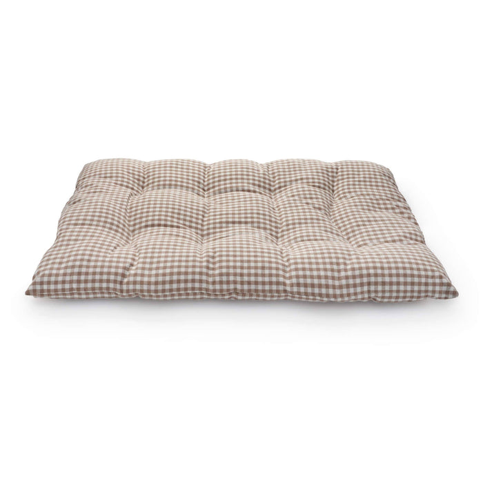 The Foggy Dog - Mushroom Brown Gingham Dog Travel Mat