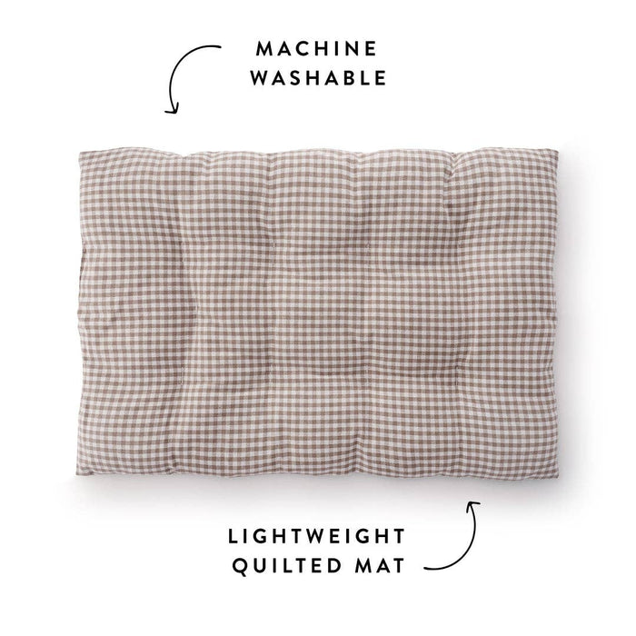 The Foggy Dog - Mushroom Brown Gingham Dog Travel Mat