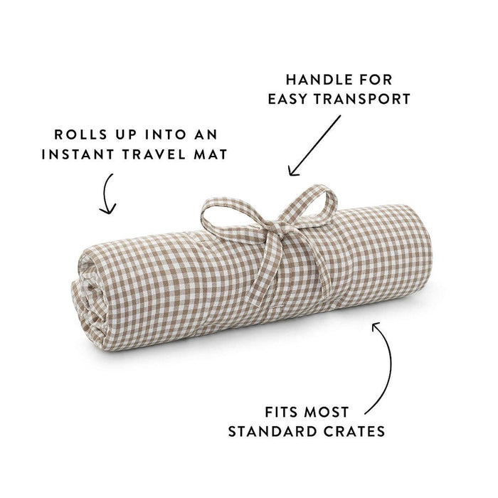 The Foggy Dog - Mushroom Brown Gingham Dog Travel Mat
