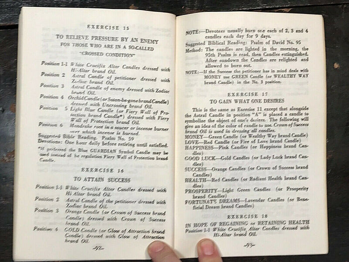THE MASTER BOOK OF CANDLE BURNING - Gamache, 1st Ed, 1942 - MAGICK WICCA SPELLS