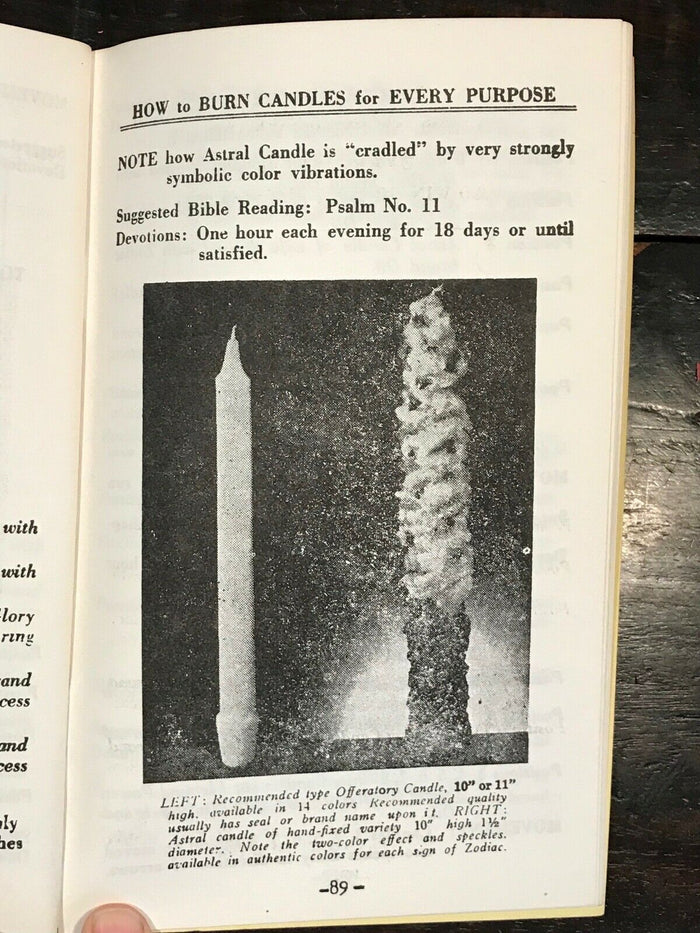 THE MASTER BOOK OF CANDLE BURNING - Gamache, Early Ed, 1952 MAGICK WICCA SPELLS