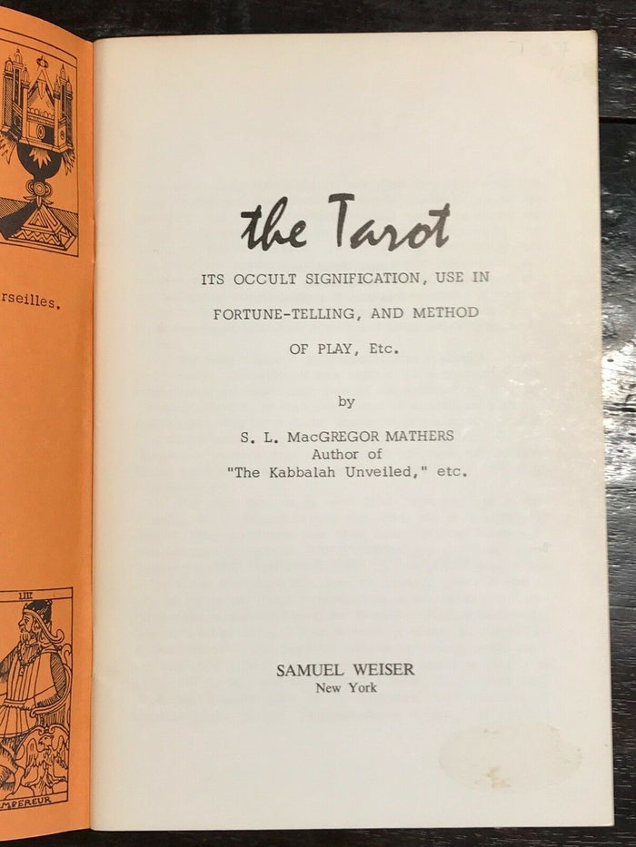 THE TAROT, OCCULT SIGNIFICANCE, USE IN FORTUNE-TELLING - MacGregor Mathers, 1971
