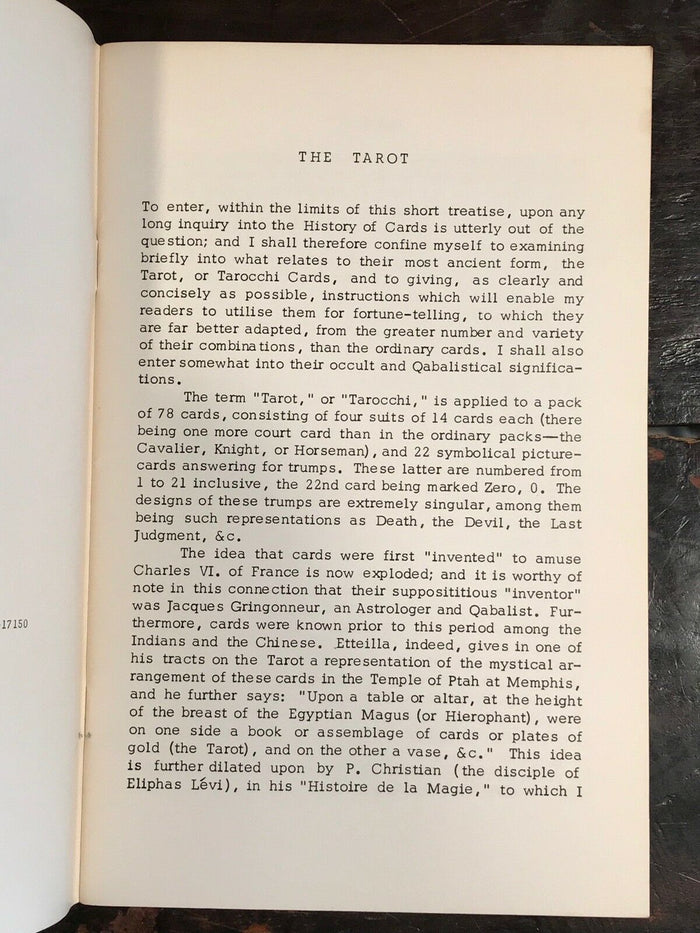 THE TAROT, OCCULT SIGNIFICANCE, USE IN FORTUNE-TELLING - MacGregor Mathers, 1971