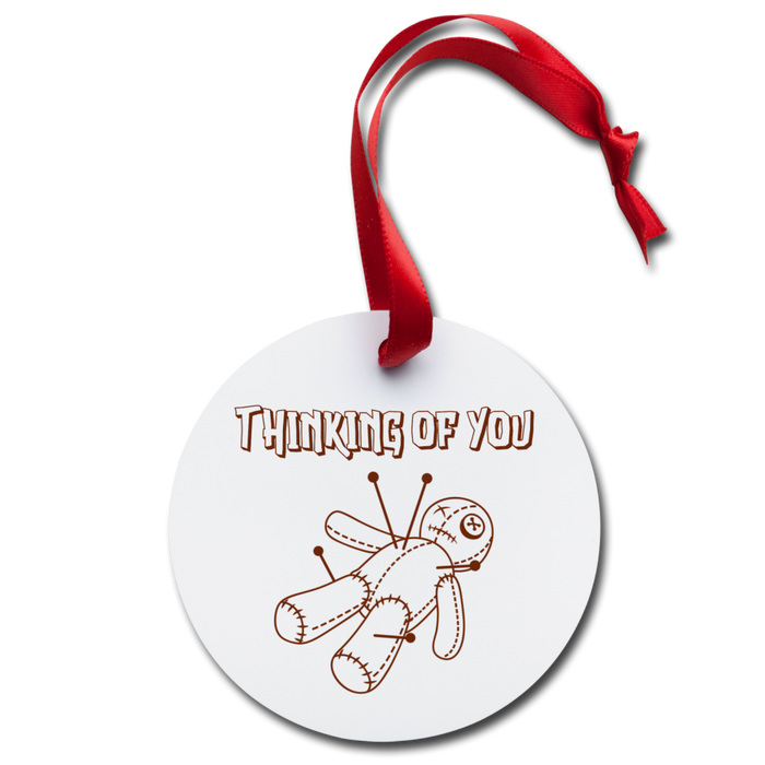 Thinking of You Voodoo Doll Holiday Ornament - white