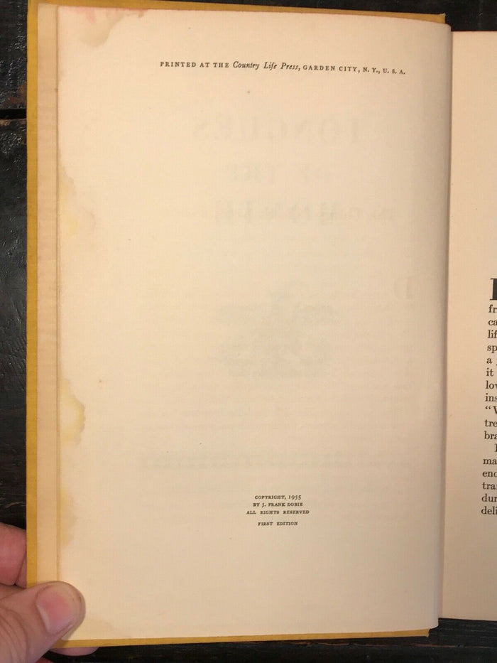 TONGUES OF THE MONTE - J. Frank Dobie 1st 1935 - American West Horseback Journey