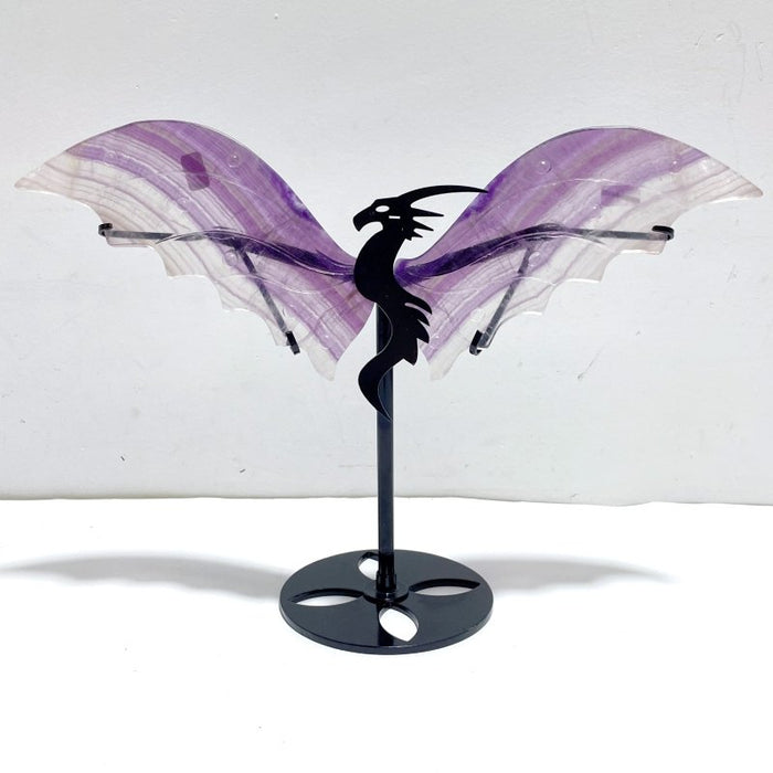 Unique Fluorite Flying Dragon Wing With Stand - Wholesale Crystals