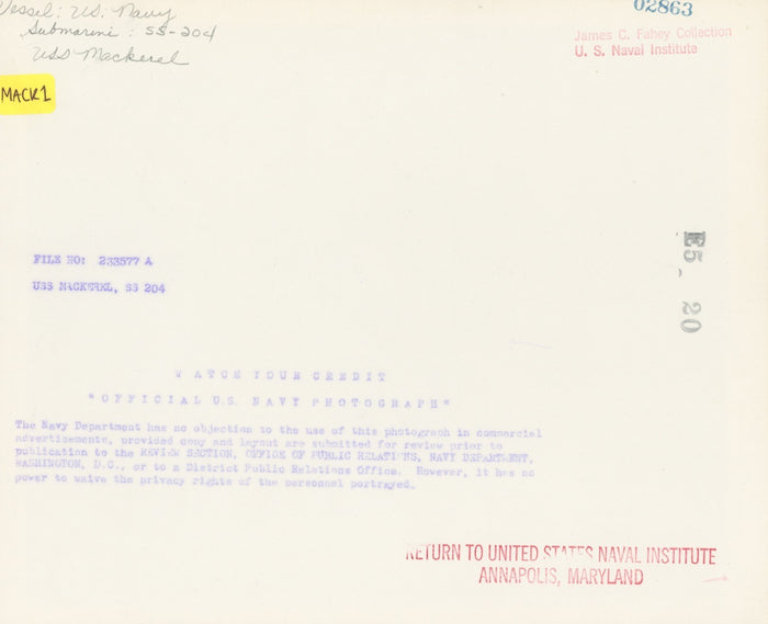 USS Maceral (SS-204) Submarine - Annapolis Maritime Antiques