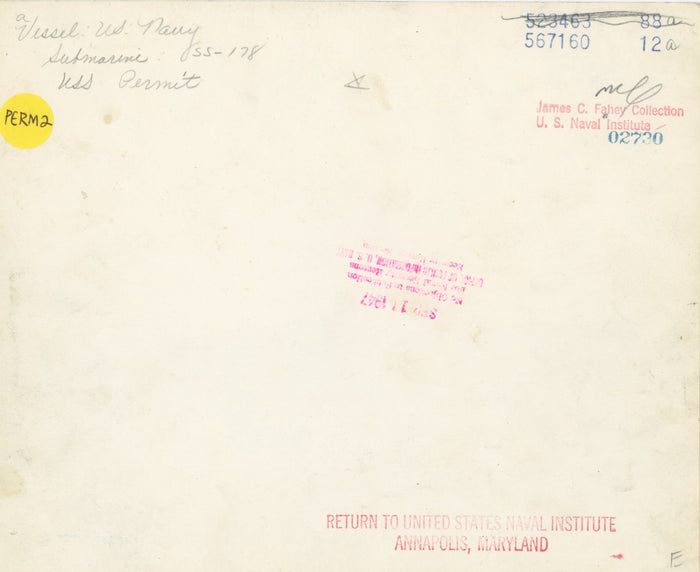 USS Permit (SS-178 / P-7) Submarine