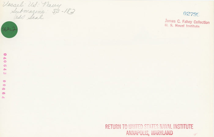 USS Seal (SS-183) Submarine