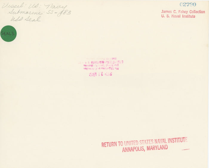 USS Seal (SS-183) Submarine