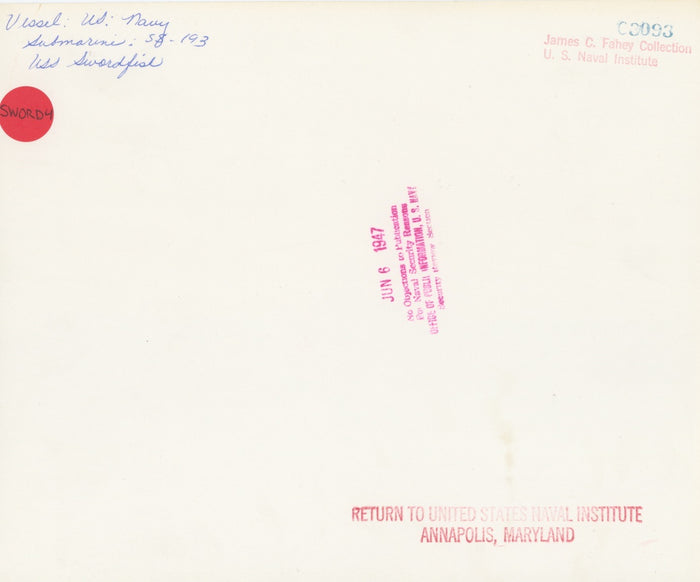 USS Swordfish (SS-193) Submarine