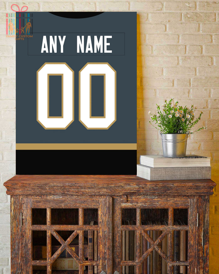 Vegas Jersey Custom Canvas Print Wall Art for Boy Girl Men Women Hockey Personalized Canvas Art