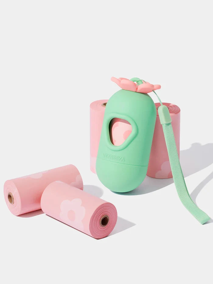 Vetreska Flora Poop Bags & Dispenser Set