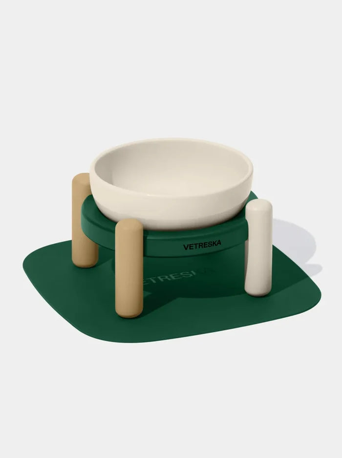 Vetreska Santal Forest Ceramic Pet Bowl & Mat Set