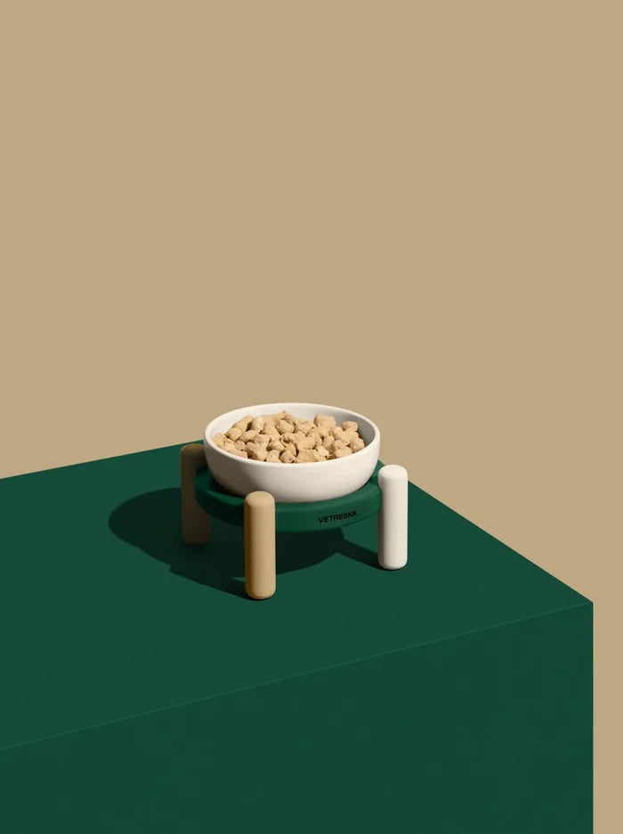 Vetreska Santal Forest Ceramic Pet Bowl & Mat Set