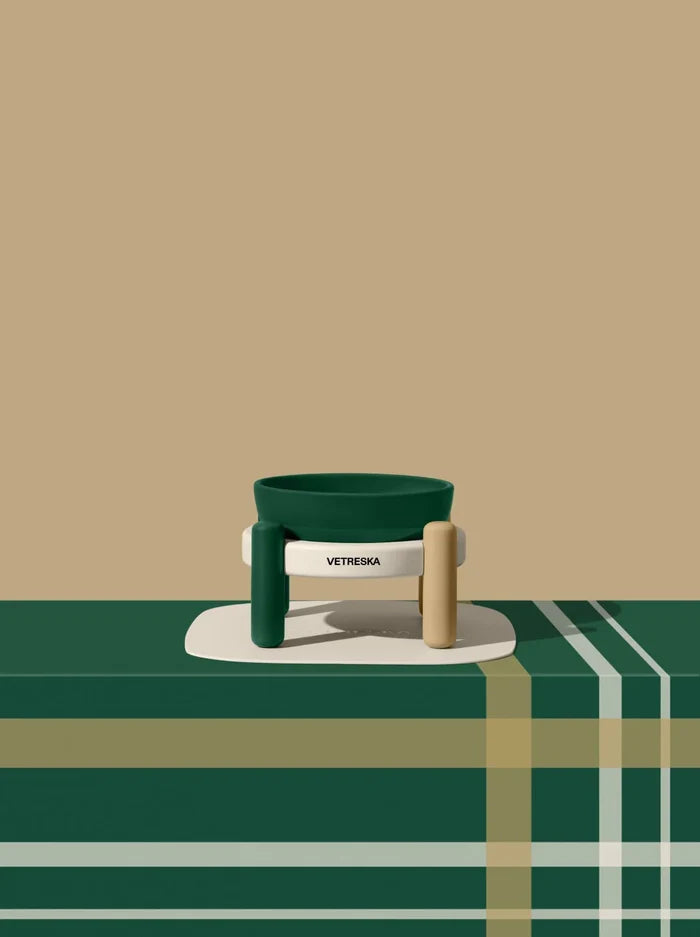 Vetreska Santal Forest Ceramic Pet Bowl & Mat Set