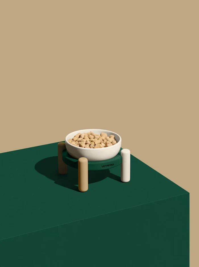 Vetreska Santal Forest Ceramic Pet Bowl & Mat Set
