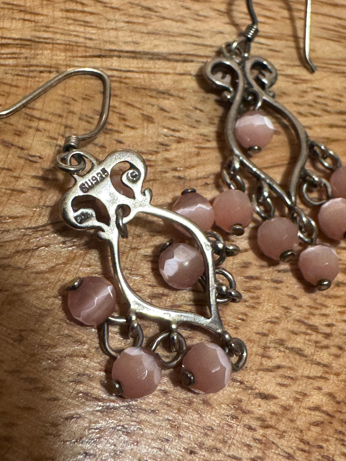 Vintage 925 Sterling Silver Pink Accents