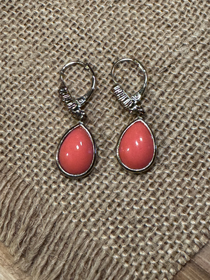 Vintage Crown Trifari Faux Coral Earrings - Rare Find!