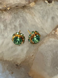 Vintage Green Gemstone Post Earrings
