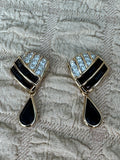 Vintage Signed 1980s Swarovski America Ltd (S.A.L.) Geometric Statement Earrings.